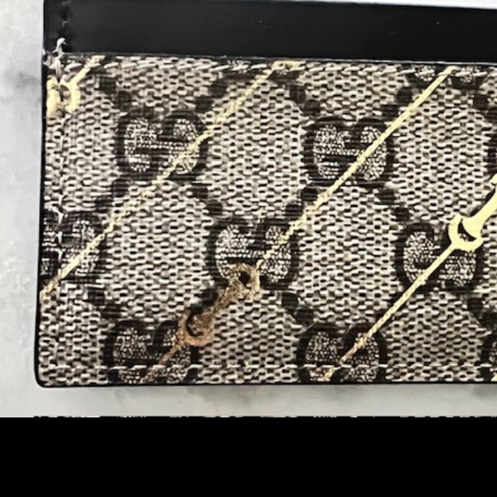 GUCCI GG SUPREME COATED CANVAS LEATHER HORSEBIT CARD HOLDER WALLET - NEW